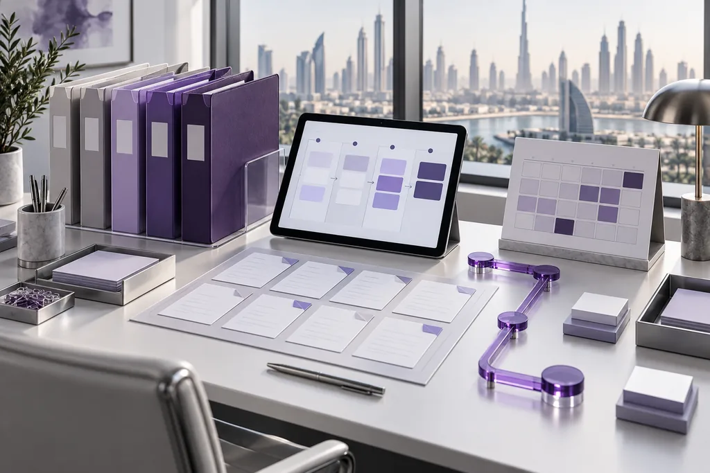 Business operating system planning - Notion workflow board for a UAE company