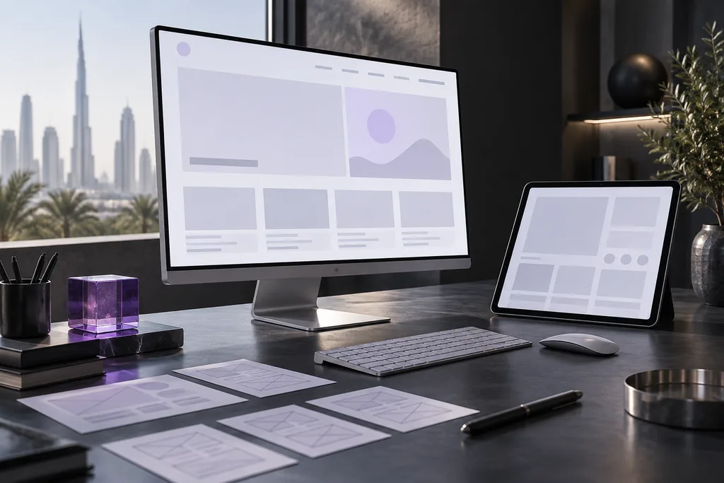 Website design in UAE - responsive WordPress layout planning for a Sharjah business