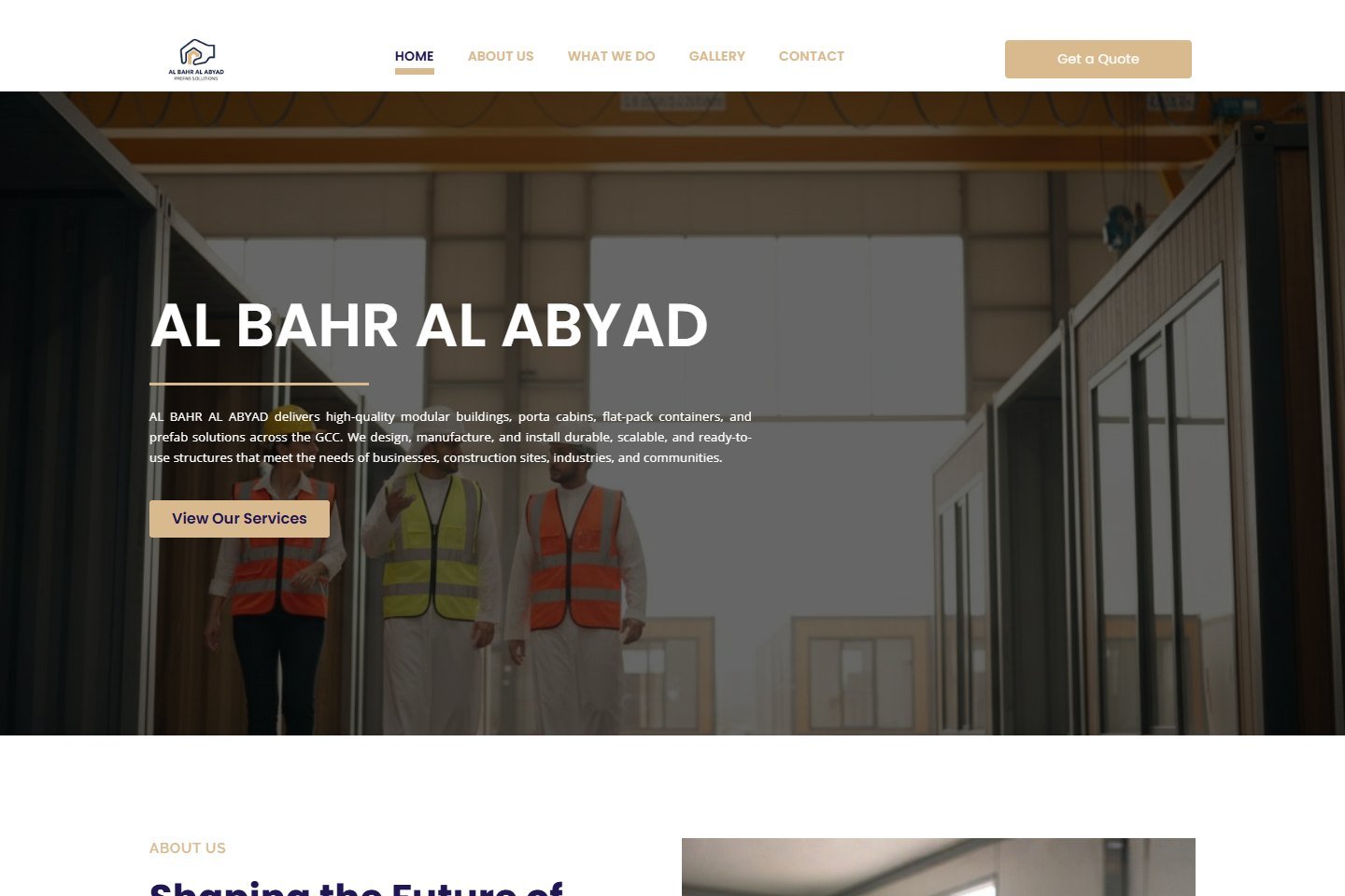Al Bahr Al Abyad live modular construction website