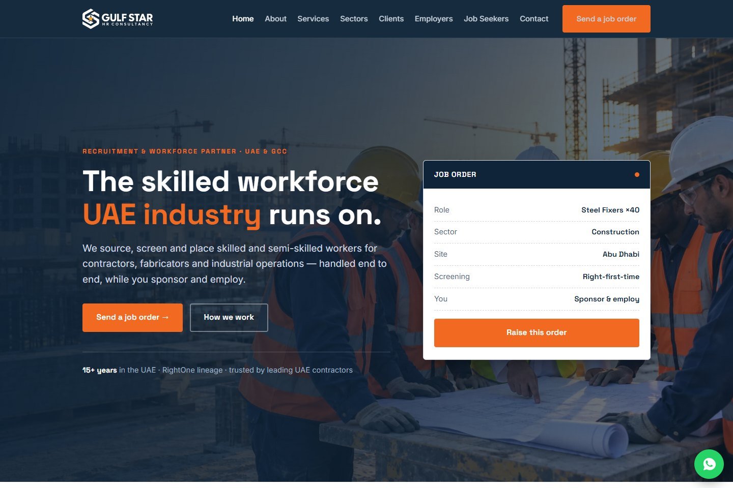 Gulf Star HR Consultancy live website homepage